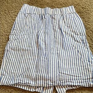 J. Crew Blue and White Striped Cotton Skirt